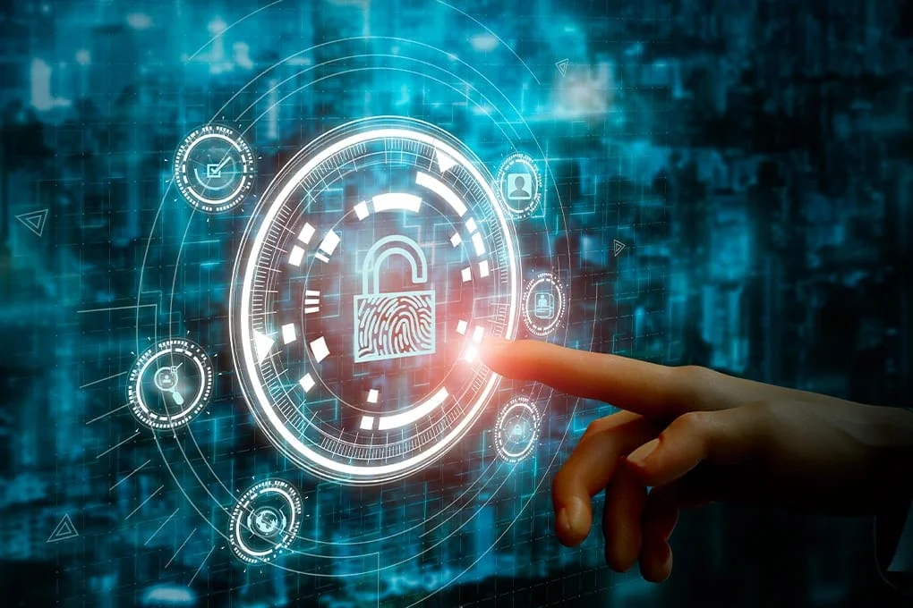 Cybersecurity symbol for digital healthcare services.