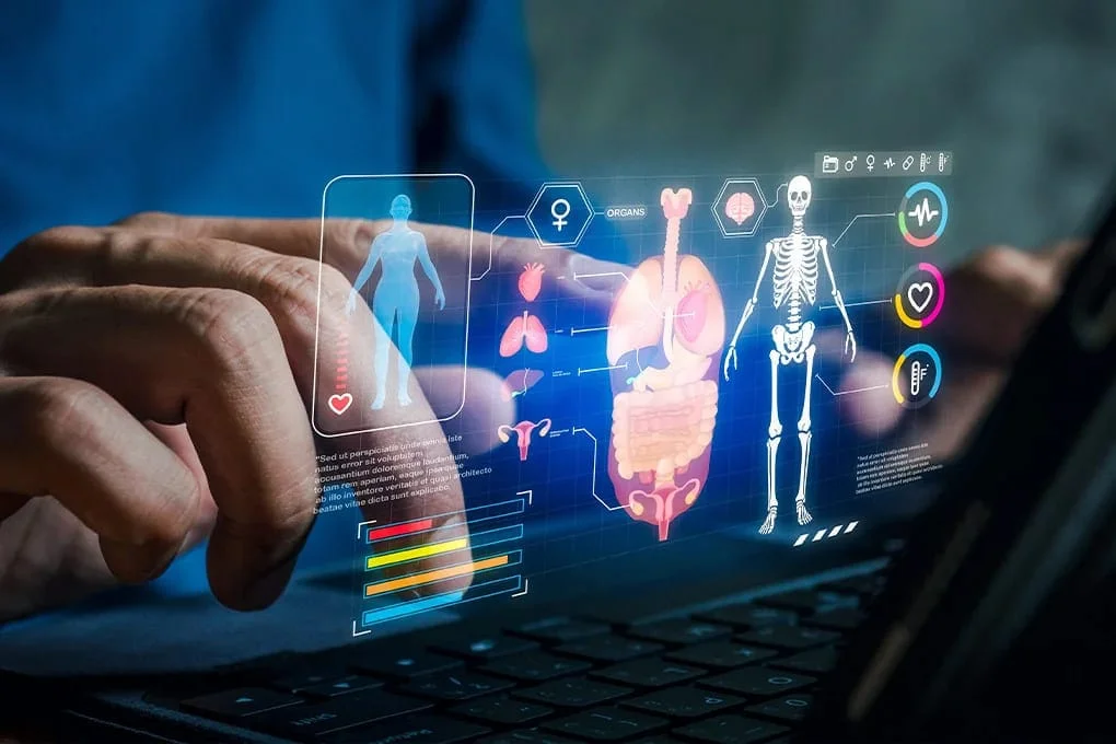 Digital healthcare application screen.