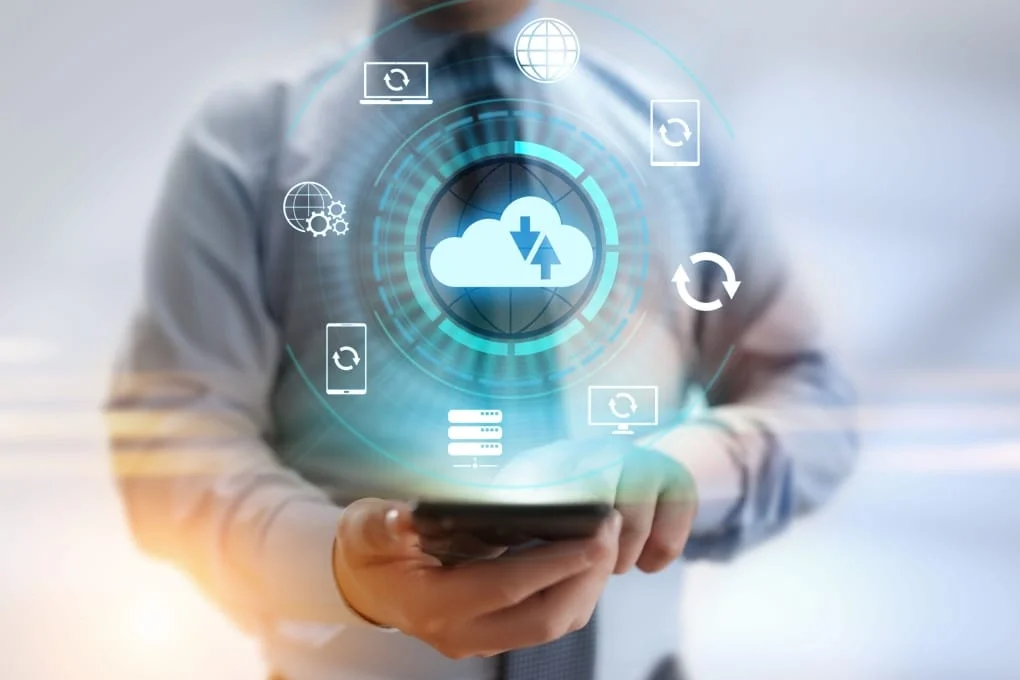 Backup software application and database technology concept.
